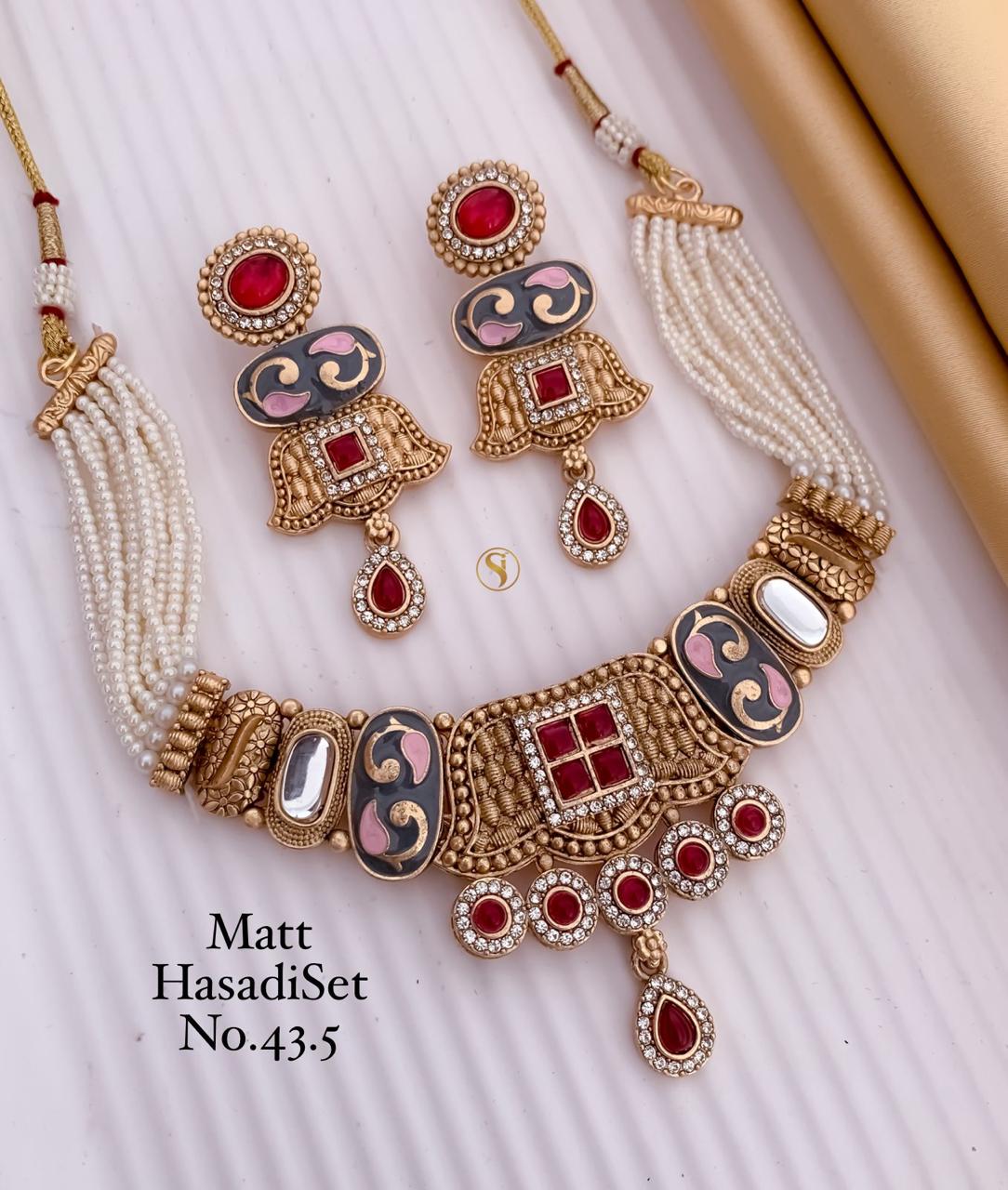 Fancy Matte Gold Plated Hasadi Set 4 Wholesale Online
